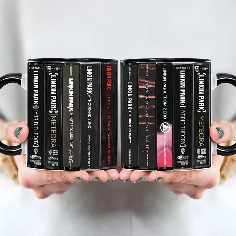 Linkin Park Cassette Collection Accent Mug Ceramic Gift for Music Lovers GradoCreations