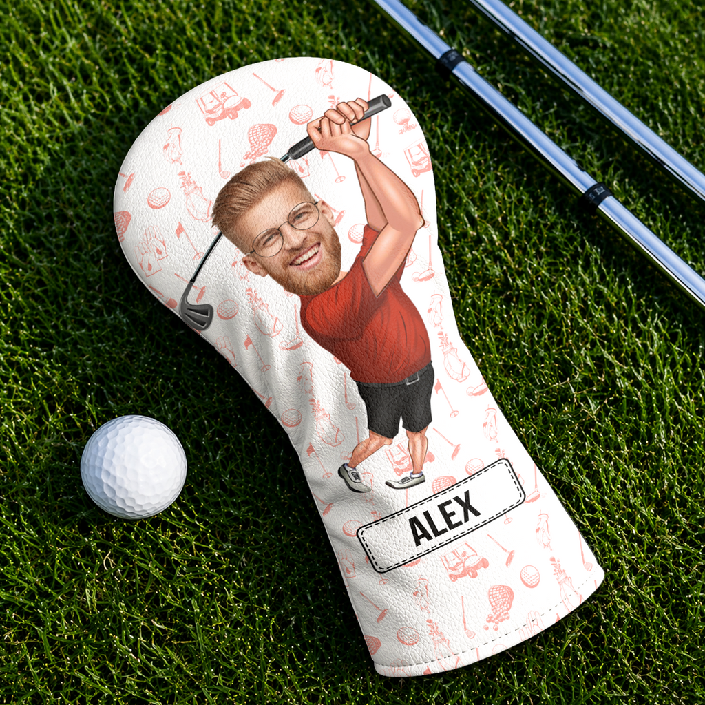 Personalized Funny Golfer Photo Golf Head Cover Unique Gift for Dad HN590 - Golf Head Cover GradoCreations