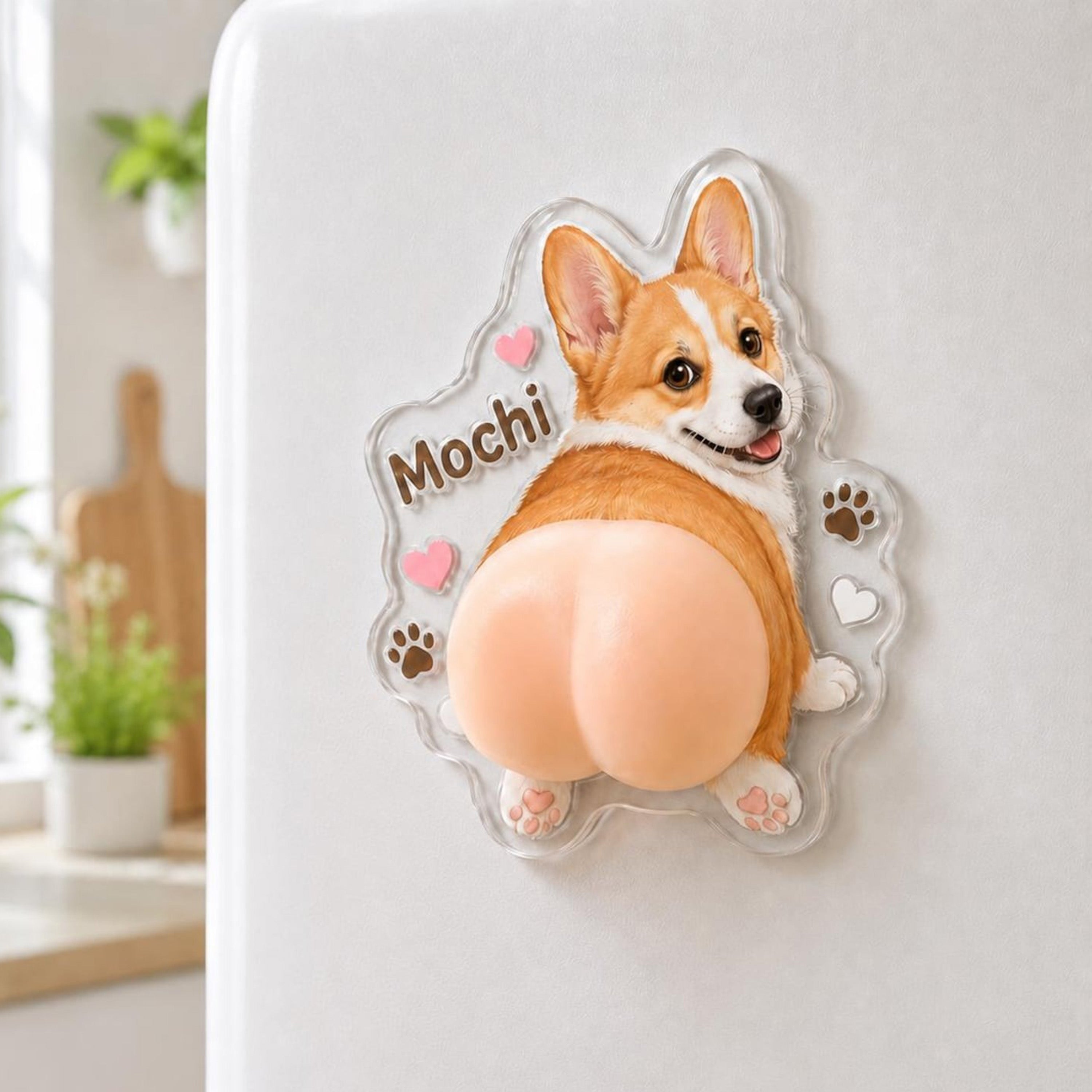 Custom Pet Photo Squishy Fridge Magnet Gift for Dog Lovers HN590 - Acrylic Squishy Fridge Magnet Fix GradoCreations
