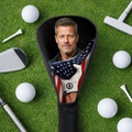 Personalized Golf Club Head Cover Custom Photo US Flag Gift for Dad HN590 - Golf Club Head Cover GradoCreations