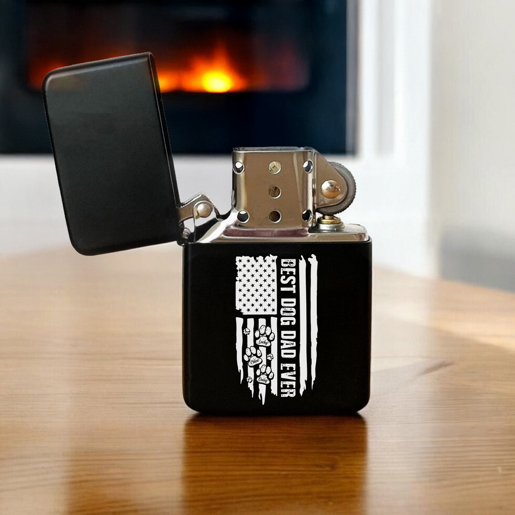 Personalized Metal Lighter Best Dog Dad Ever Gift for Dad HN590 - Metal Lighter GradoCreations