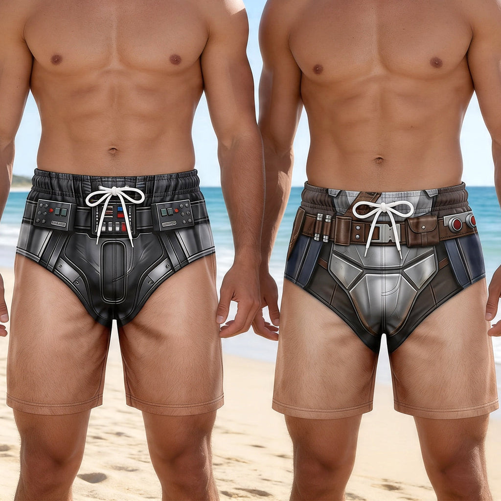 Personalized Funny Galaxy Warrior Beach Shorts Gift for Dad Beach Shorts GradoCreations