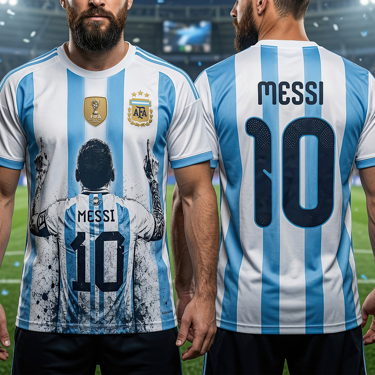 Personalized Argentina Soccer T-Shirt with Custom Name for Football Lovers AOP Tshirt GradoCreations