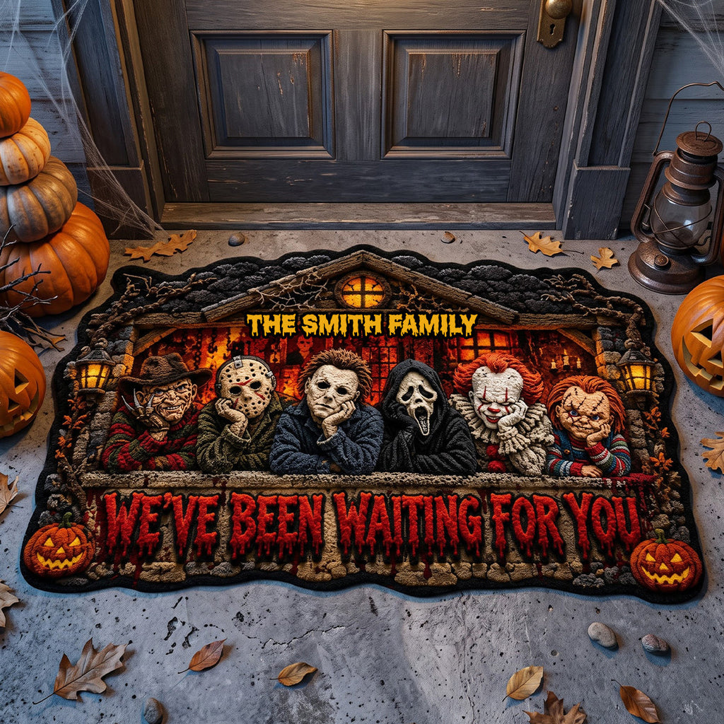 Personalized Horror Characters Shape Doormat - Halloween Family Gift Shape Doormat GradoCreations