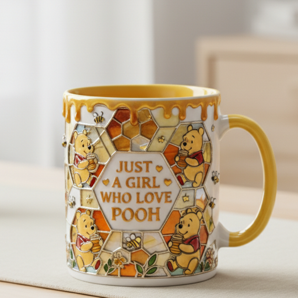 Personalized Honey Bear Accent Mug Gift for Her - Cute Pooh Design Mug GradoCreations