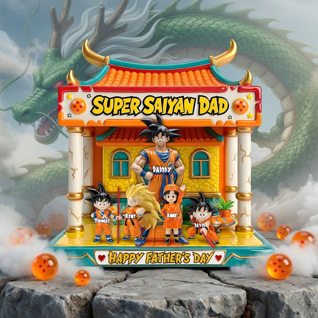 Personalized Acrylic Plaque Gift for Super Saiyan Dad - Father's Day Decor