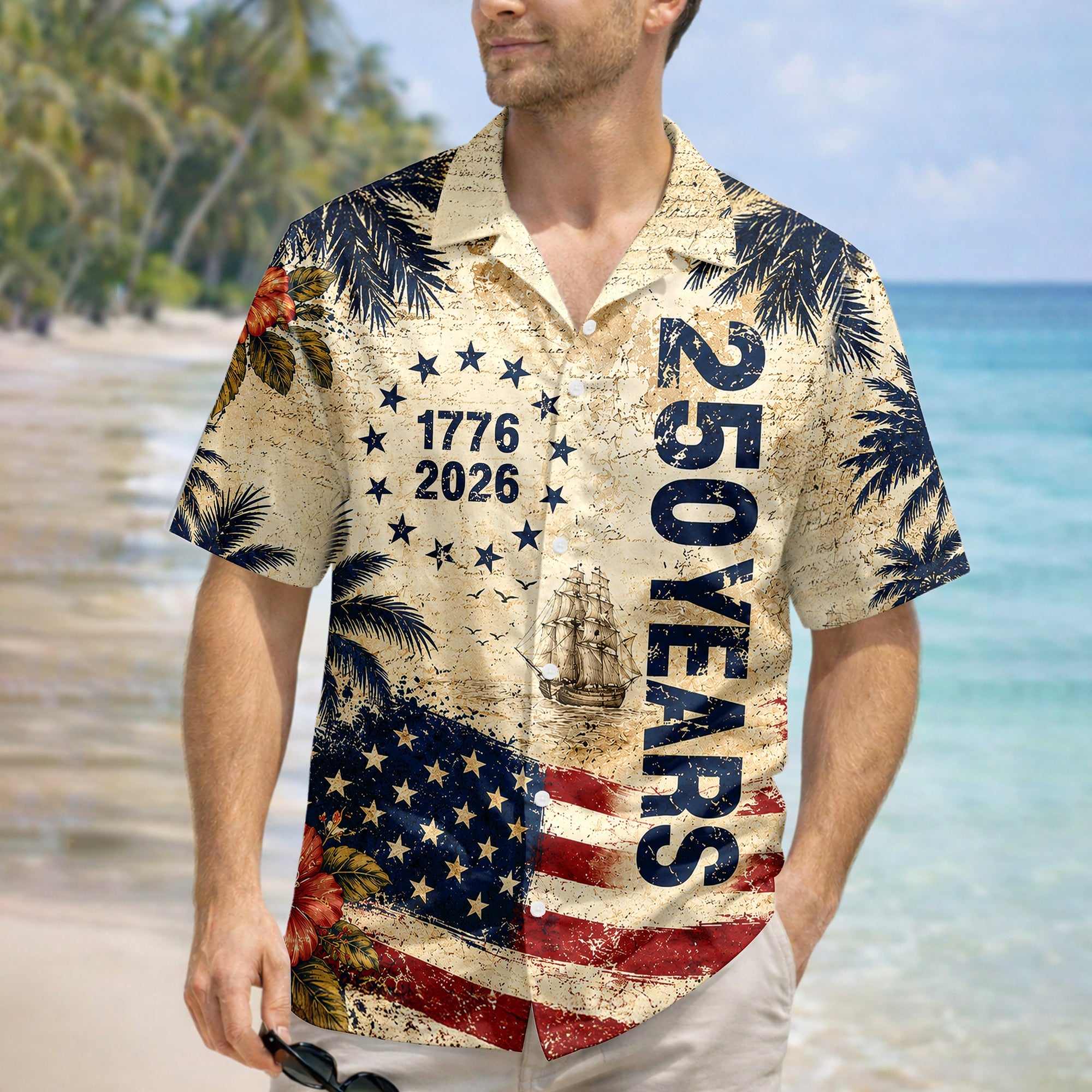 Personalized 250 Years Freedom Hawaiian Shirt Patriotic Gift HN590 - AOP Hawai Shirt GradoCreations