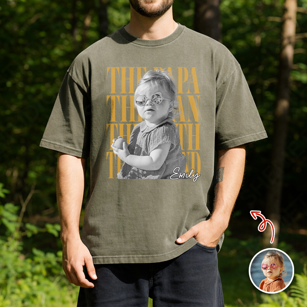 Personalized Photo Comfort Shirt Gift for Dad, Grandpa Comfort Shirt GradoCreations
