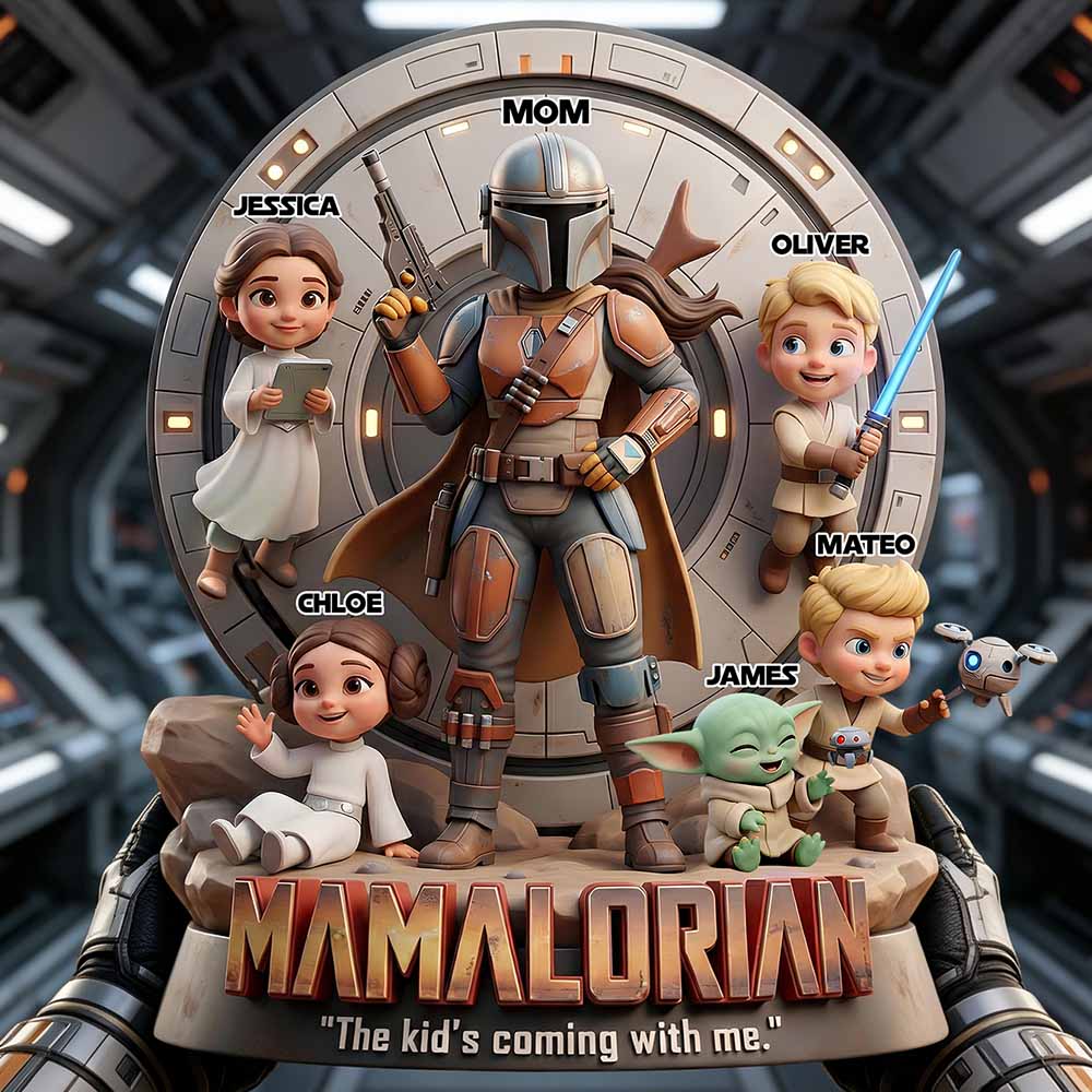 Personalized Galaxy Star Warrior Acrylic Plaque for Mom - Custom Gift for Movie Fans