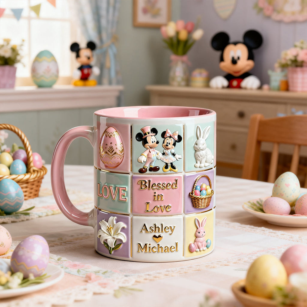 Personalized Blessed in Love Mug for Couples Easter Gift