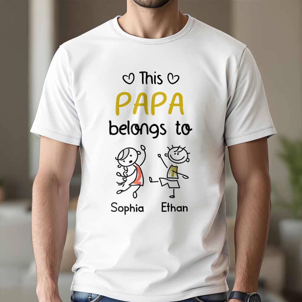 Personalized Bright Shirt This Papa Belongs To Us Gift for Dad HN590 - Tshirt GradoCreations