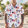Personalized Hawaiian Shirt with USA Flag Custom Photo Gift for Dad HN590 - AOP Hawai Shirt GradoCreations
