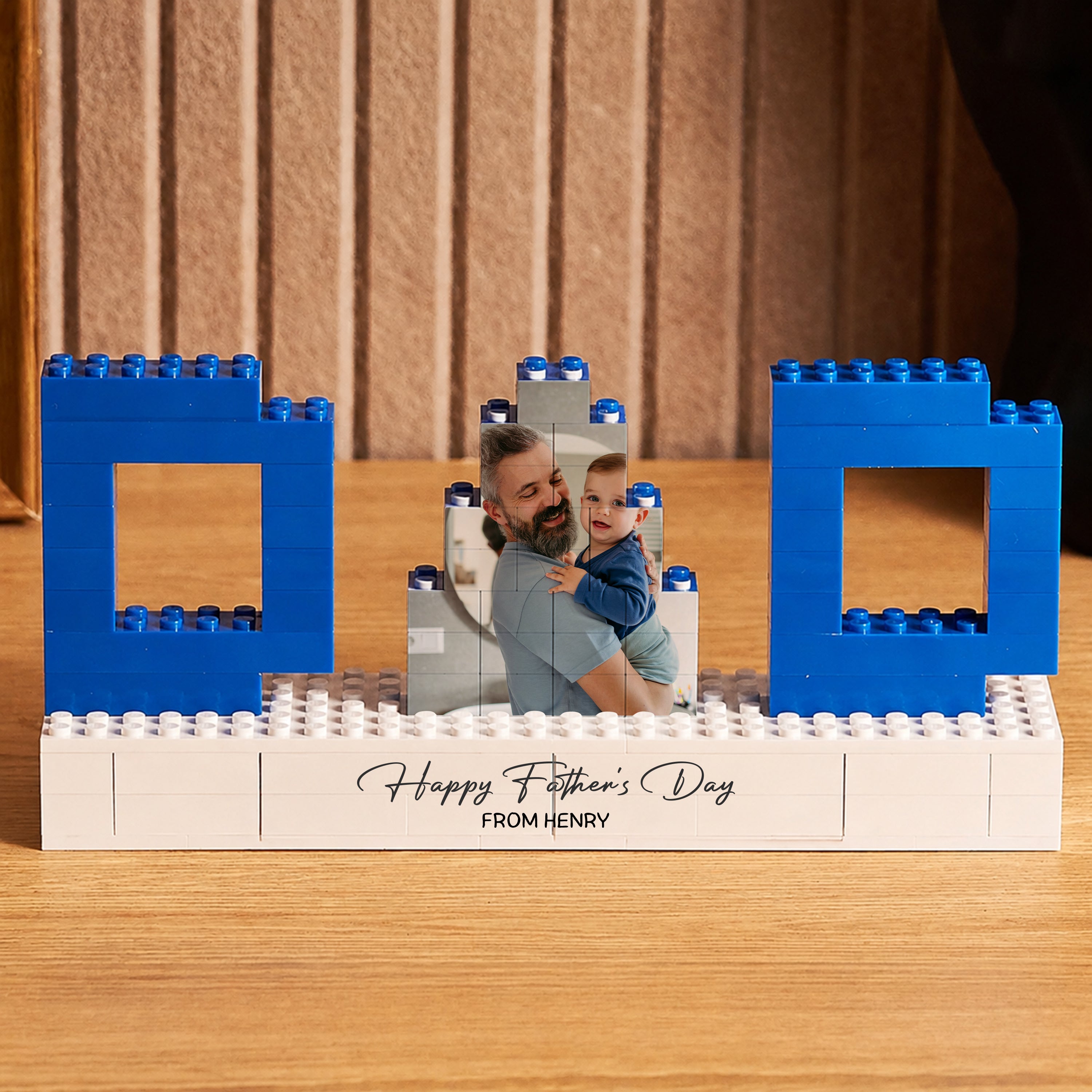 Personalized Photo Building Blocks Custom Gift for Dad HN590 - Building Blocks GradoCreations