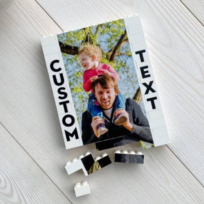 Personalized Photo Building Brick Block Gift for Dad HN590 - Building Blocks fix GradoCreations