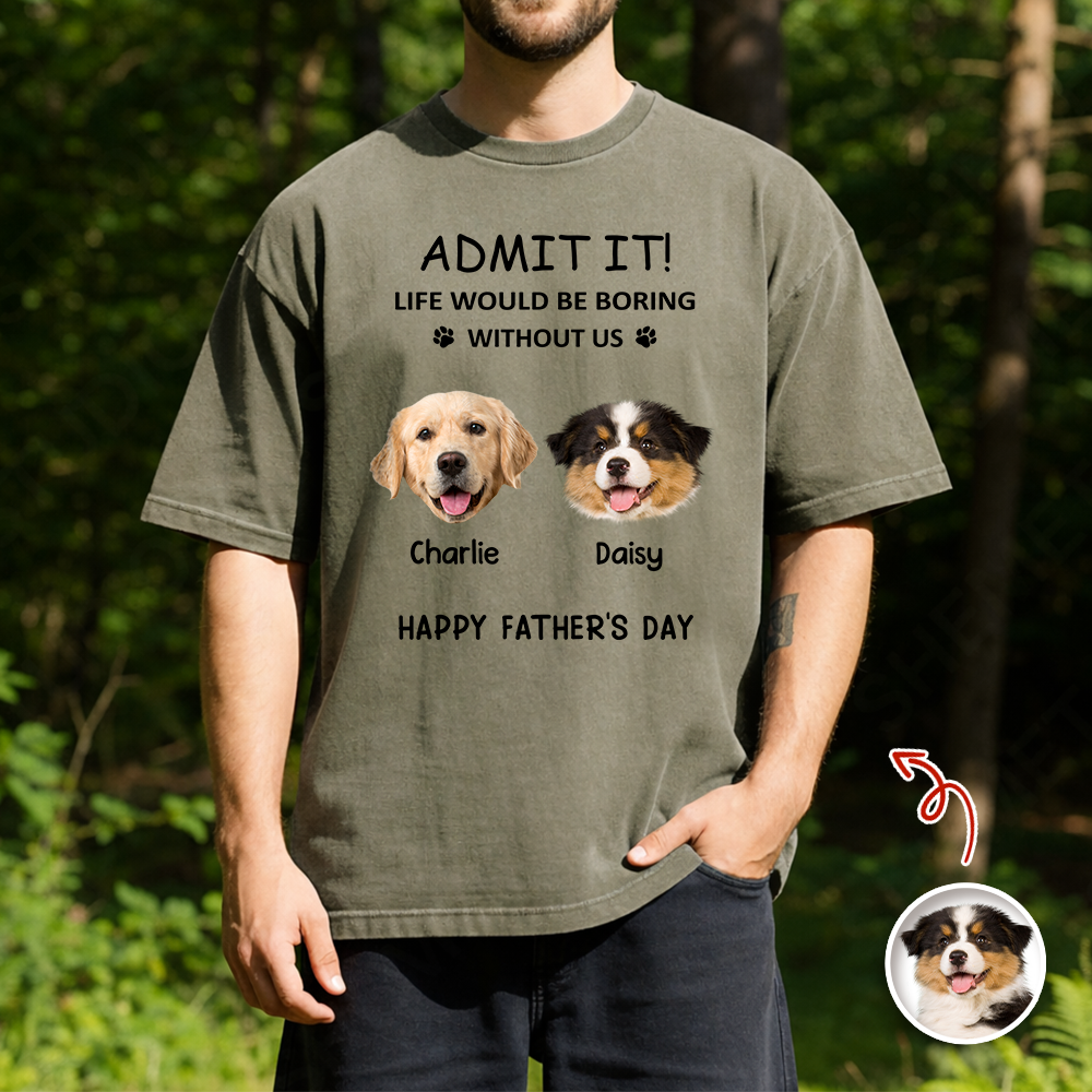 Personalized Dog Dad Comfort Shirt Custom Photo Gift Comfort Shirt GradoCreations
