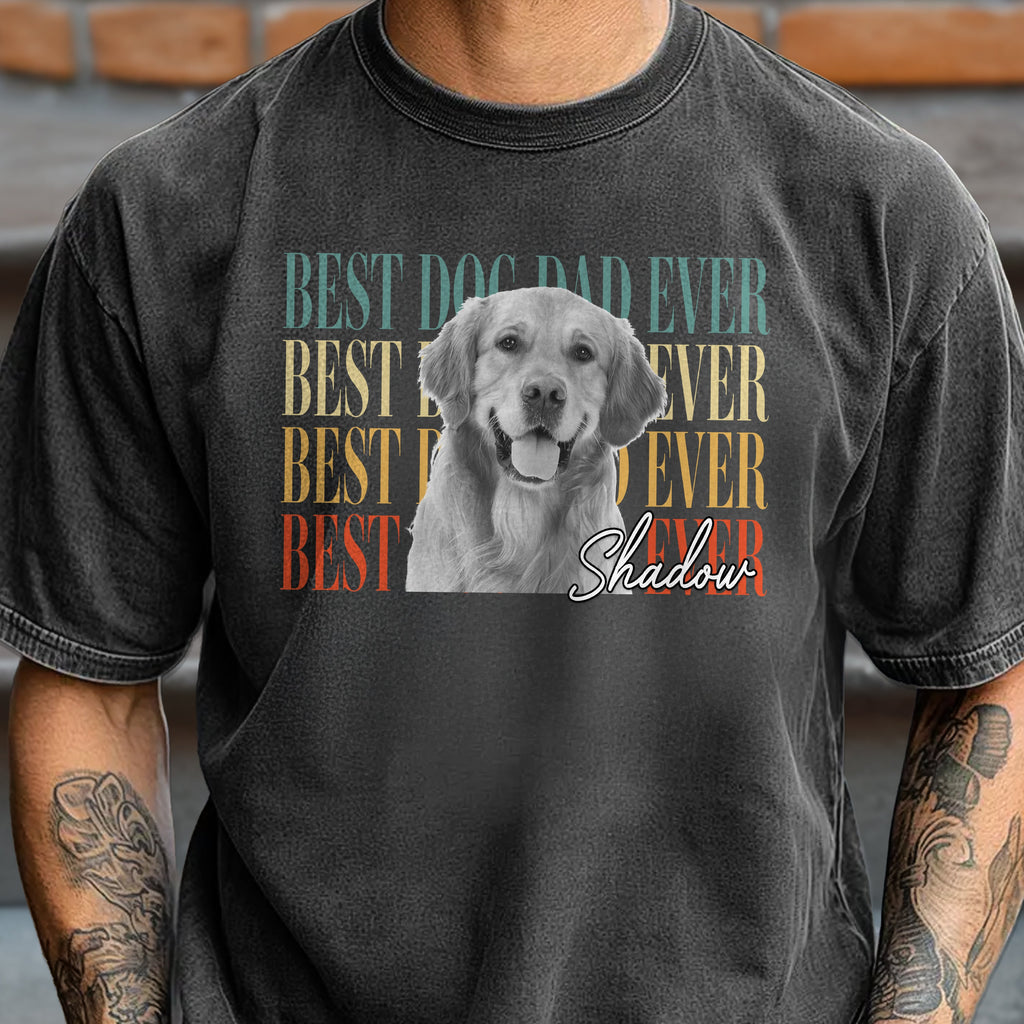 Personalized Photo Comfort Shirt Best Dog Dad Ever Gift Comfort Shirt GradoCreations