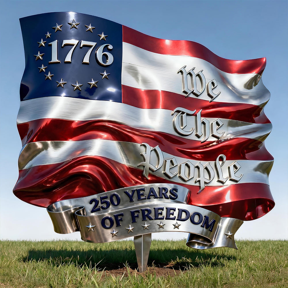 Personalized Metal Stake Garden Sign USA Freedom Gift for Family