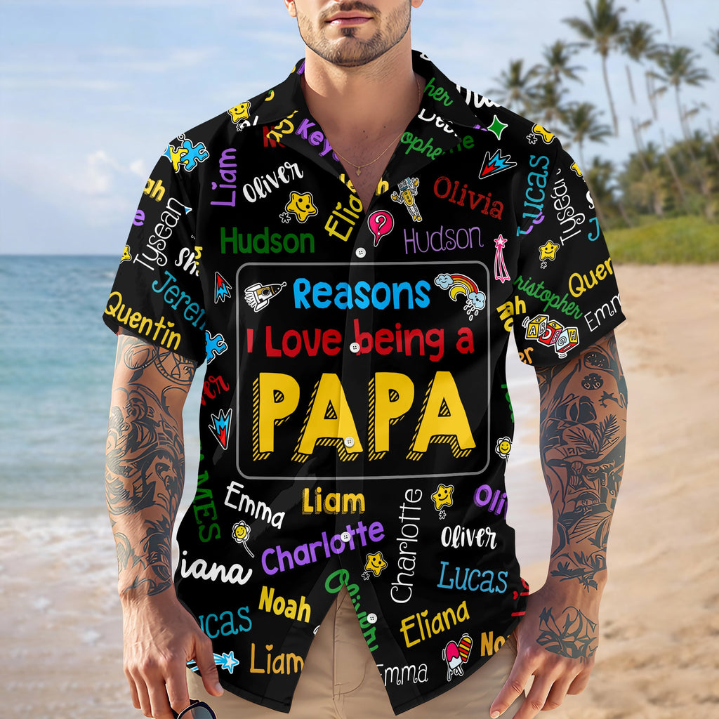 Personalized Hawaiian Shirt Custom Kids Names Gift for Dad HN590 - AOP Hawai Shirt GradoCreations
