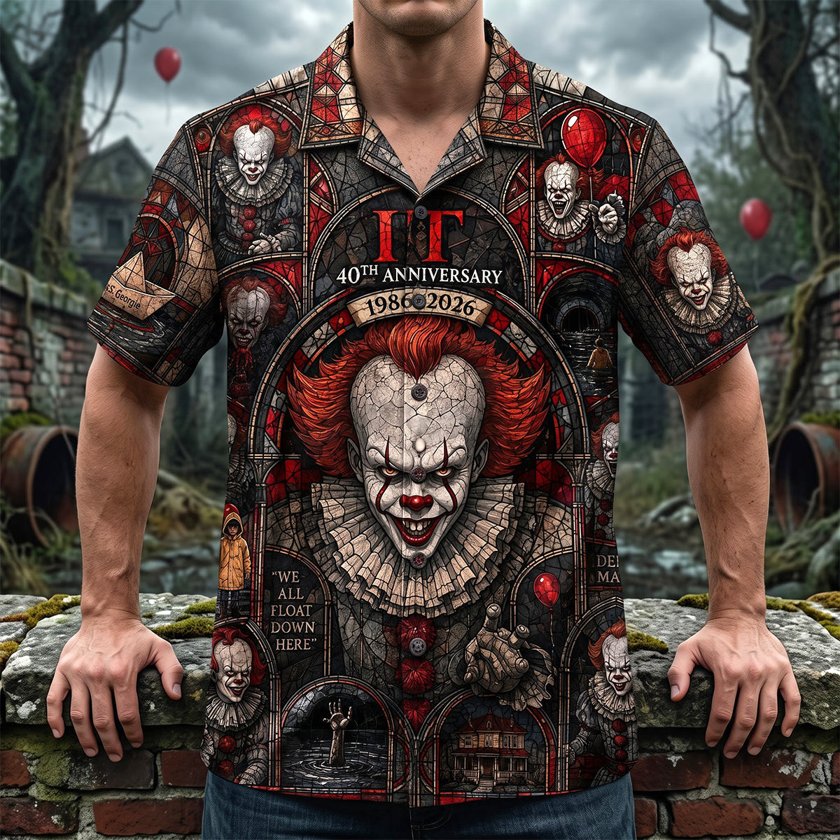 Personalized Hawaiian Shirt for Horror Lovers - IT Movie Theme Gift Hawaiian Shirt GradoCreations