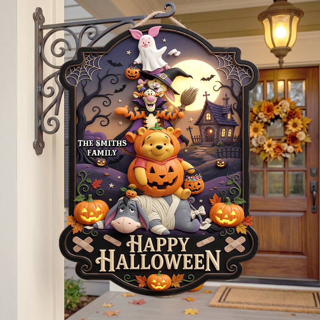 Personalized Halloween Metal Sign Custom Family Name Gift Metal Sign GradoCreations