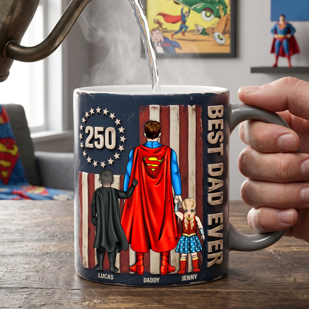 Personalized Best Dad Ever Ceramic Mug Unique Gift for Father's Day