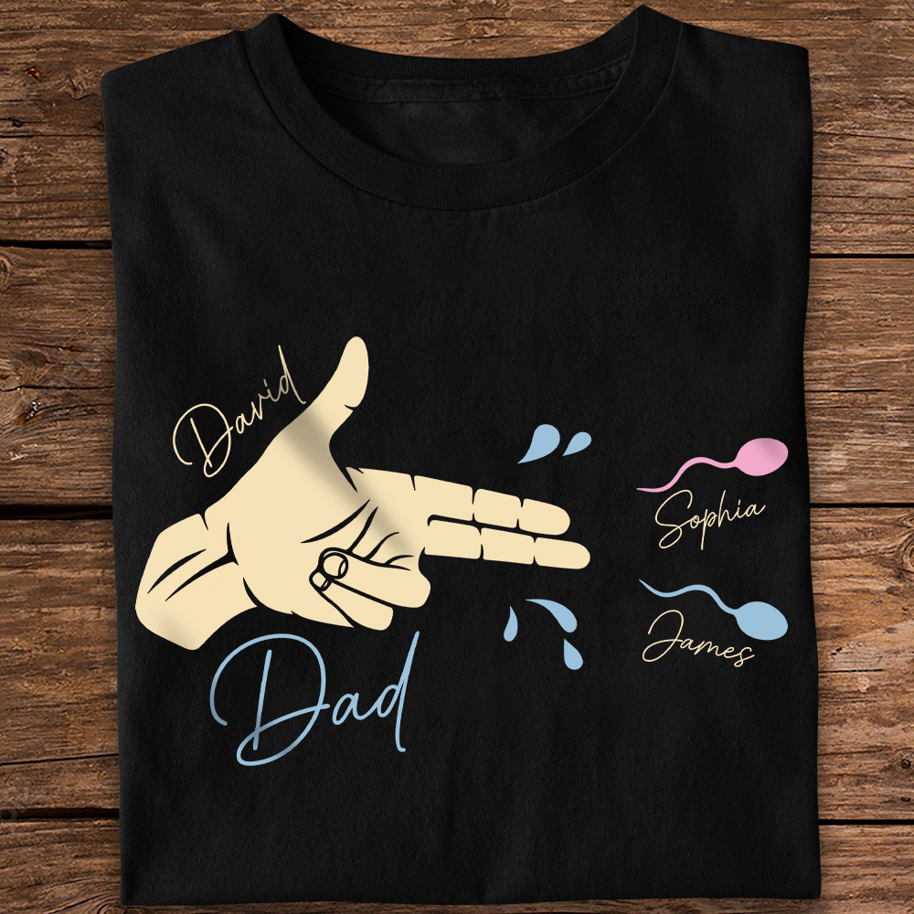 Custom Name Funny Sperm Dad Shirt Personalized Gift for Father's Day Tshirt GradoCreations