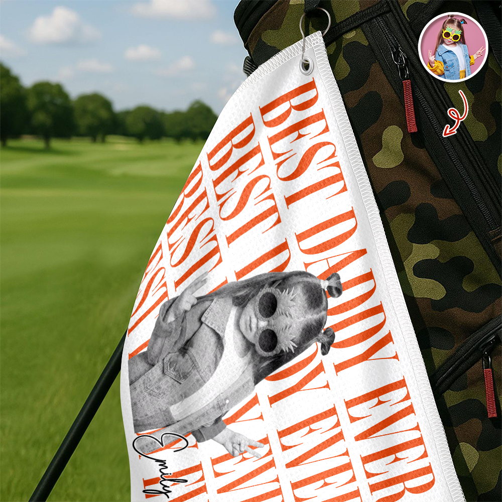 Personalized Vintage Photo Golf Towel Gift for Dad's Day HN590 - Golf Towel GradoCreations