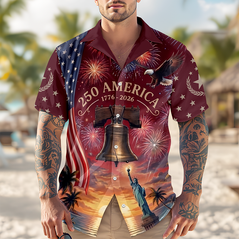 Personalized Liberty Bell Hawaiian Shirt Gift for 4th of July HN590 - AOP Hawai Shirt GradoCreations