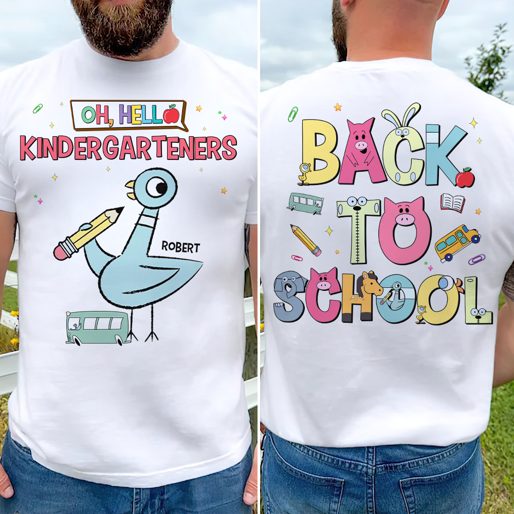 Personalized Kindergarten Back to School Shirt for Teacher Cotton Apparel GradoCreations