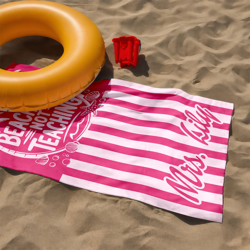 Personalized Beach Towel Funny Teacher Gift for Summer HN590 - Beach Towels fix GradoCreations