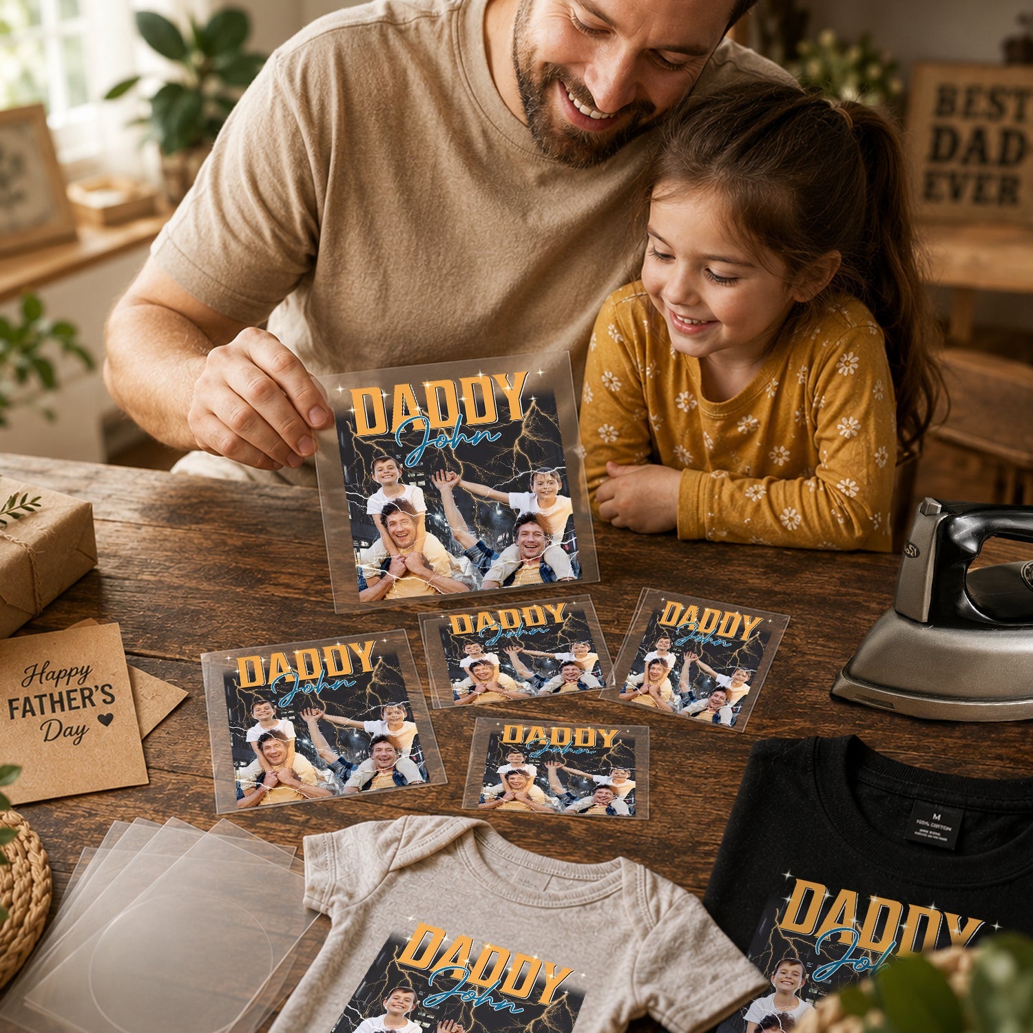 Personalized Retro Photo DTF Transfer Gift for Dad HN590 - DTF Transfer GradoCreations