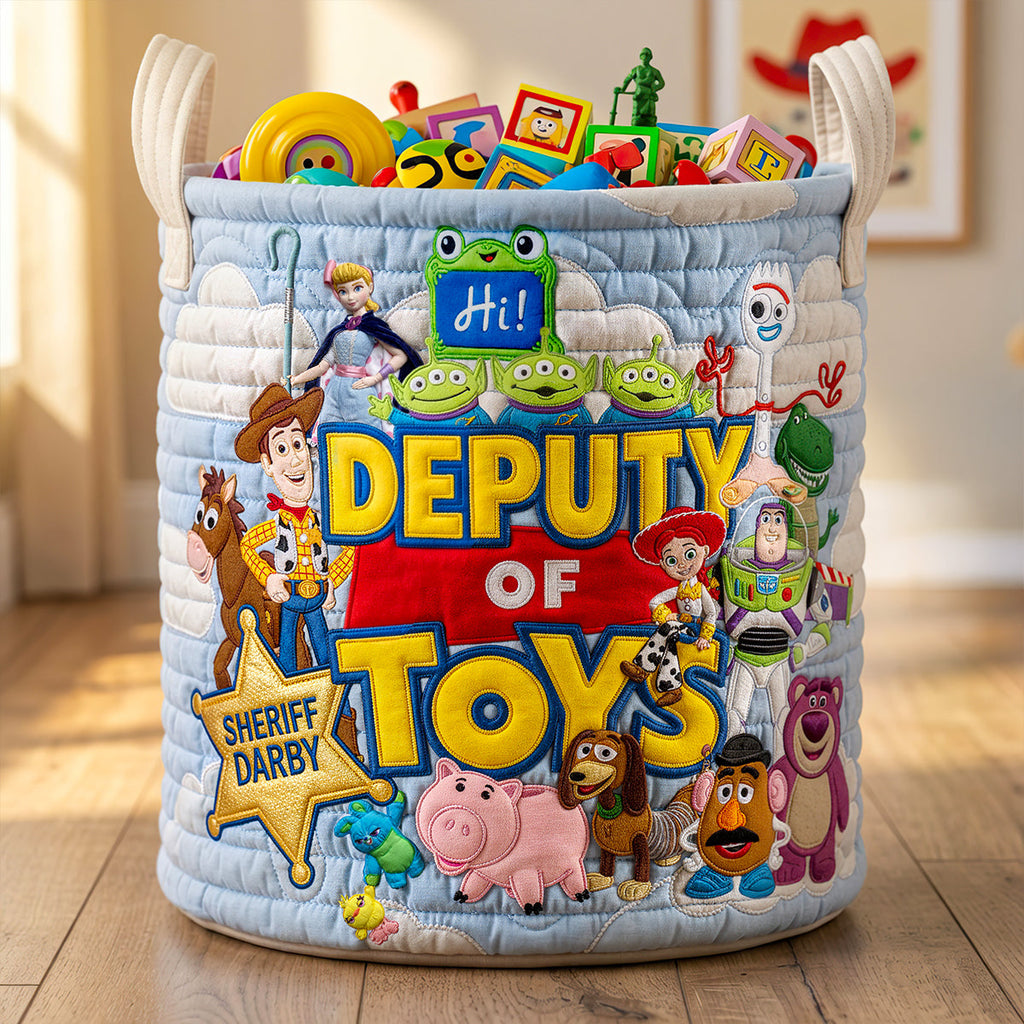 Personalized Kids Storage Basket Deputy of Toys Gift Idea