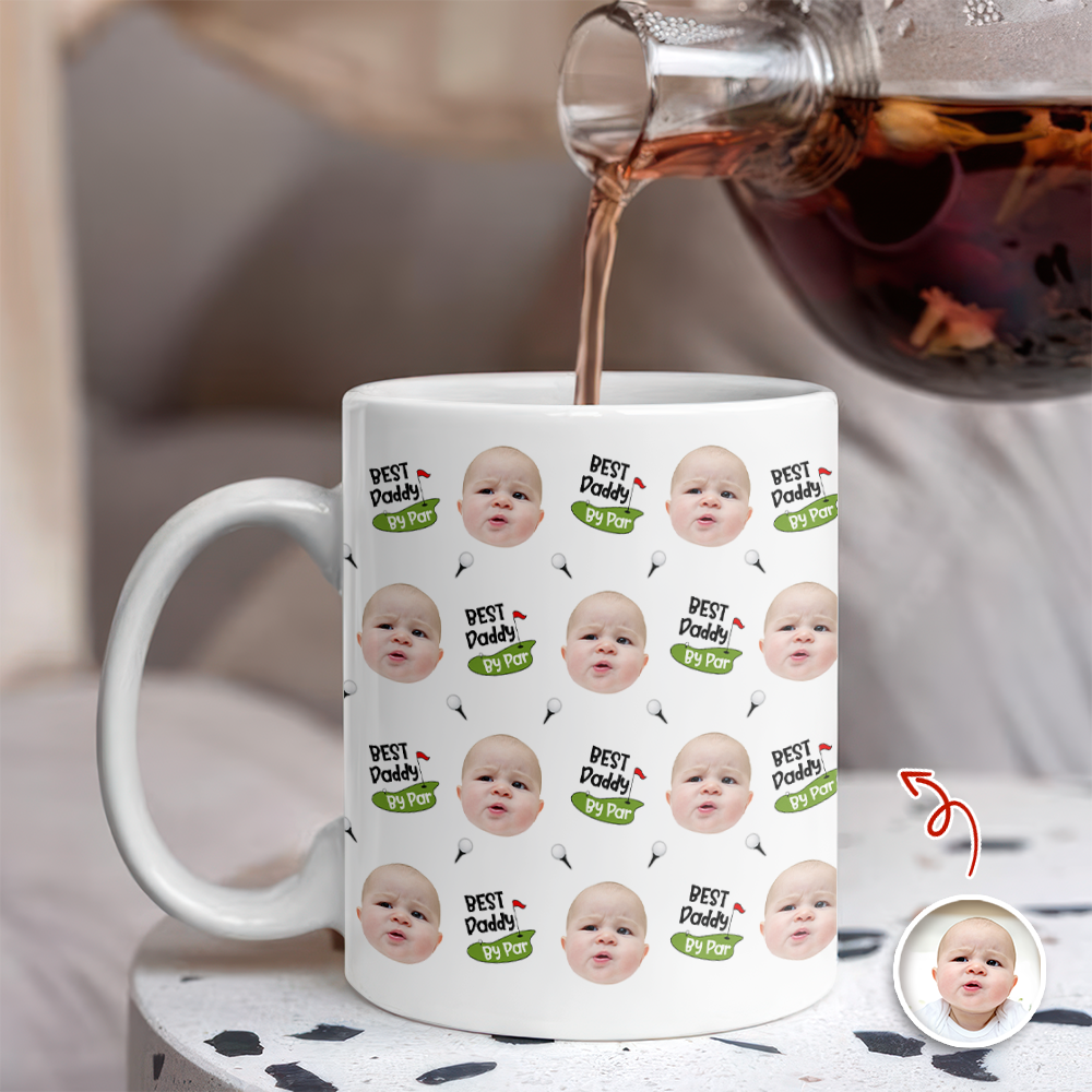 Personalized Photo Mug Best Dad Ever Gift for Father's Day HN590 - edge to edge mug GradoCreations