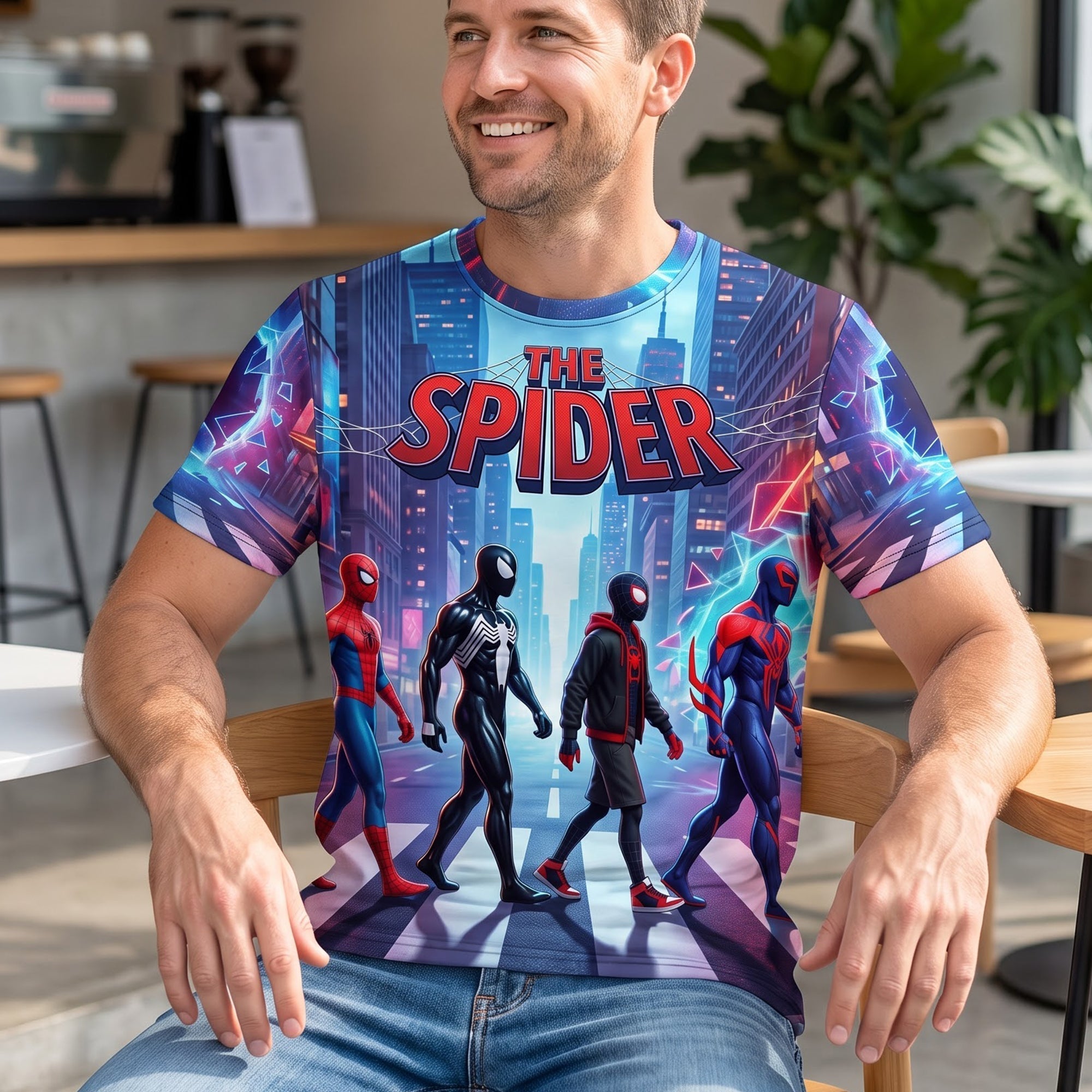 Personalized Red Hero Squad T-Shirt Gift for Movie Fans AOP Tshirt GradoCreations