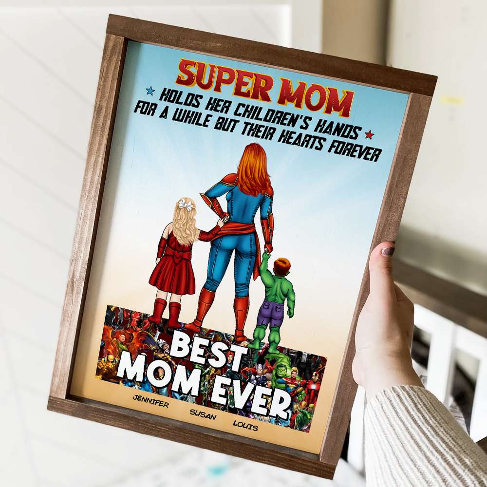 Personalized Super Mom Canvas Poster Gift for Mom - Unique Mother's Day Decor