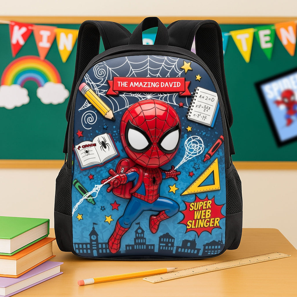 Personalized Spiderman Backpack & Lunch Bag Set for Kids