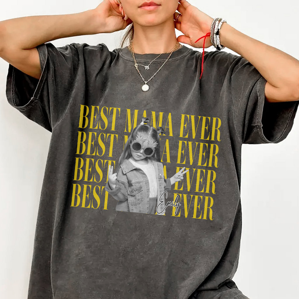 Personalized Vintage Photo Comfort Shirt Best Mom/Dad Gift Comfort Shirt GradoCreations