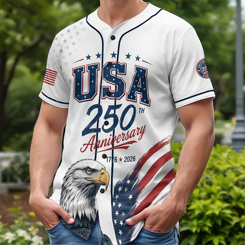 Personalized 250th Anniversary Baseball Jersey Shirt USA Gift Jersey Baseball Shirt GradoCreations