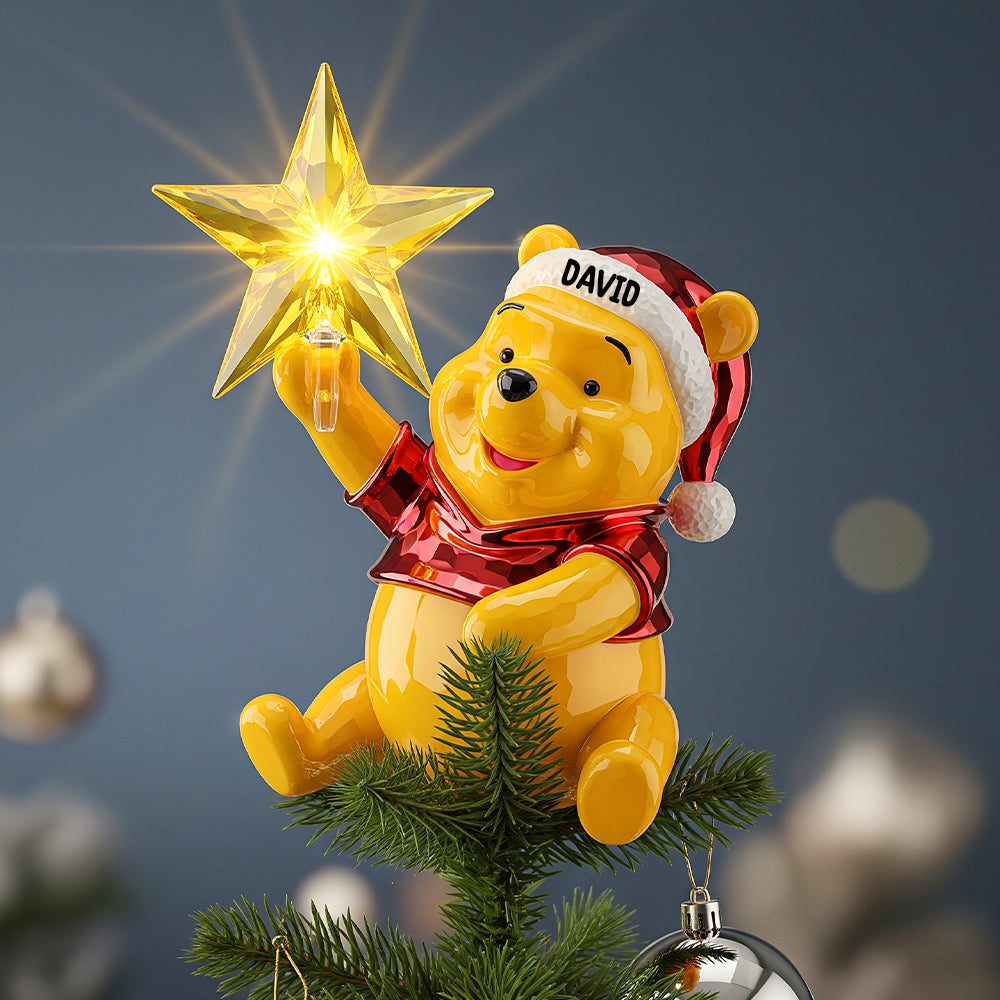 Personalized LED Light Christmas Star Tree Topper Gift for Family LED Light Tree GradoCreations