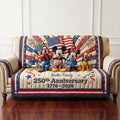 Personalized Quilted Sofa Cover America Freedom Family Gift Quited Sofa Cover GradoCreations