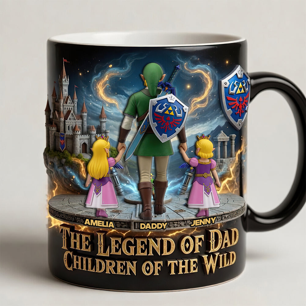 Personalized Legend Of Dad Coffee Mug Custom Family Names Gift for Father's Day