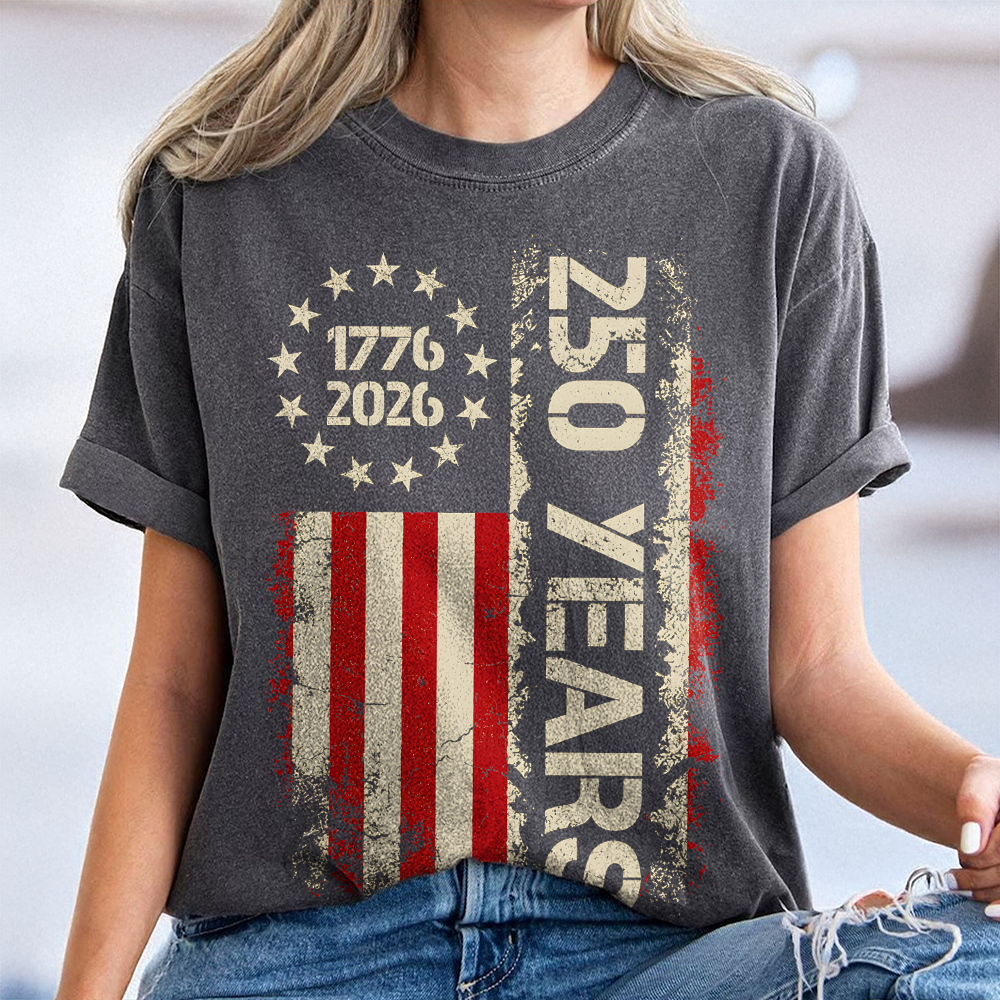 Personalized American Flag Comfort Shirt 250th Anniversary Gift Comfort Shirt GradoCreations