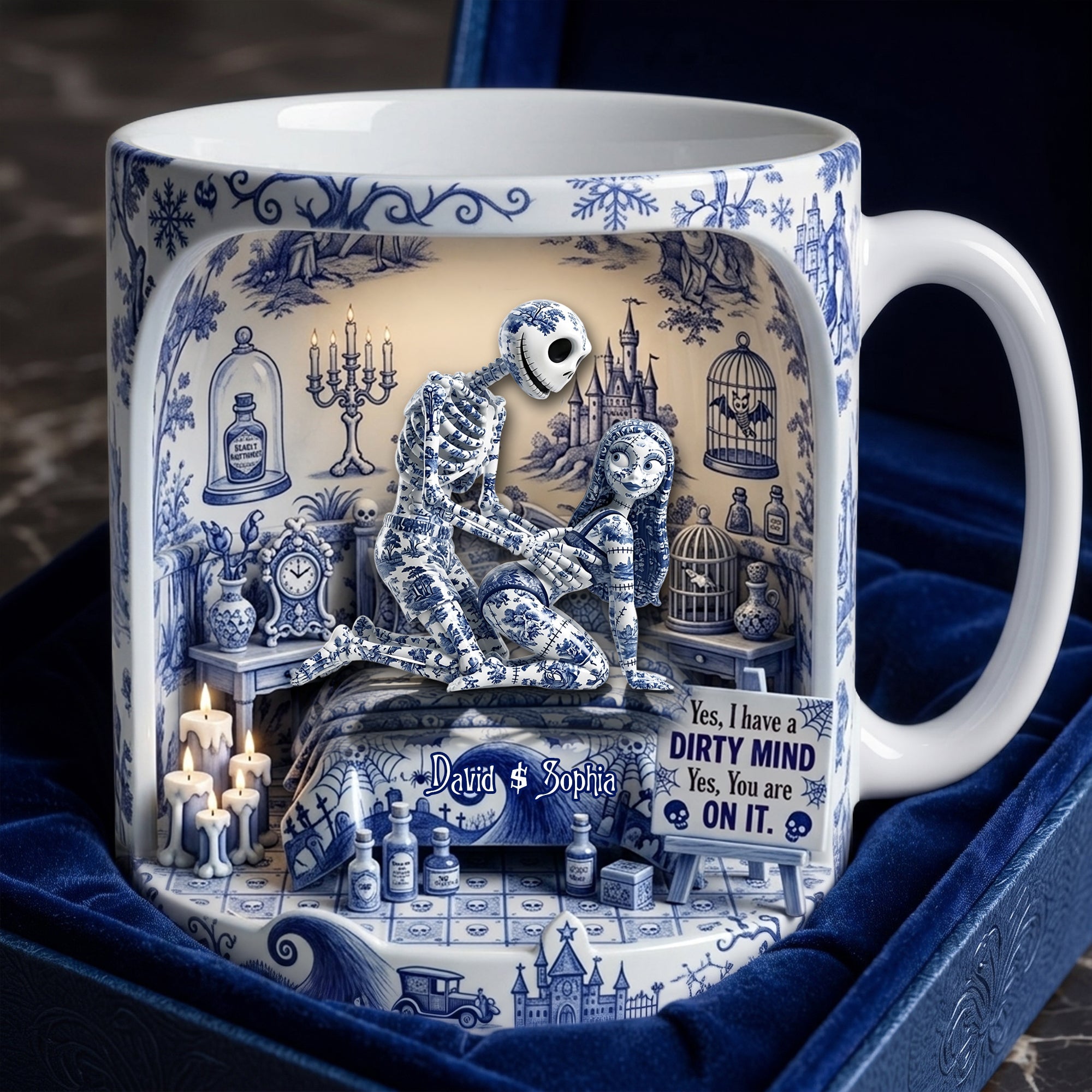 Personalized Spooky Romance Mug Gift for Couple - Halloween Decor