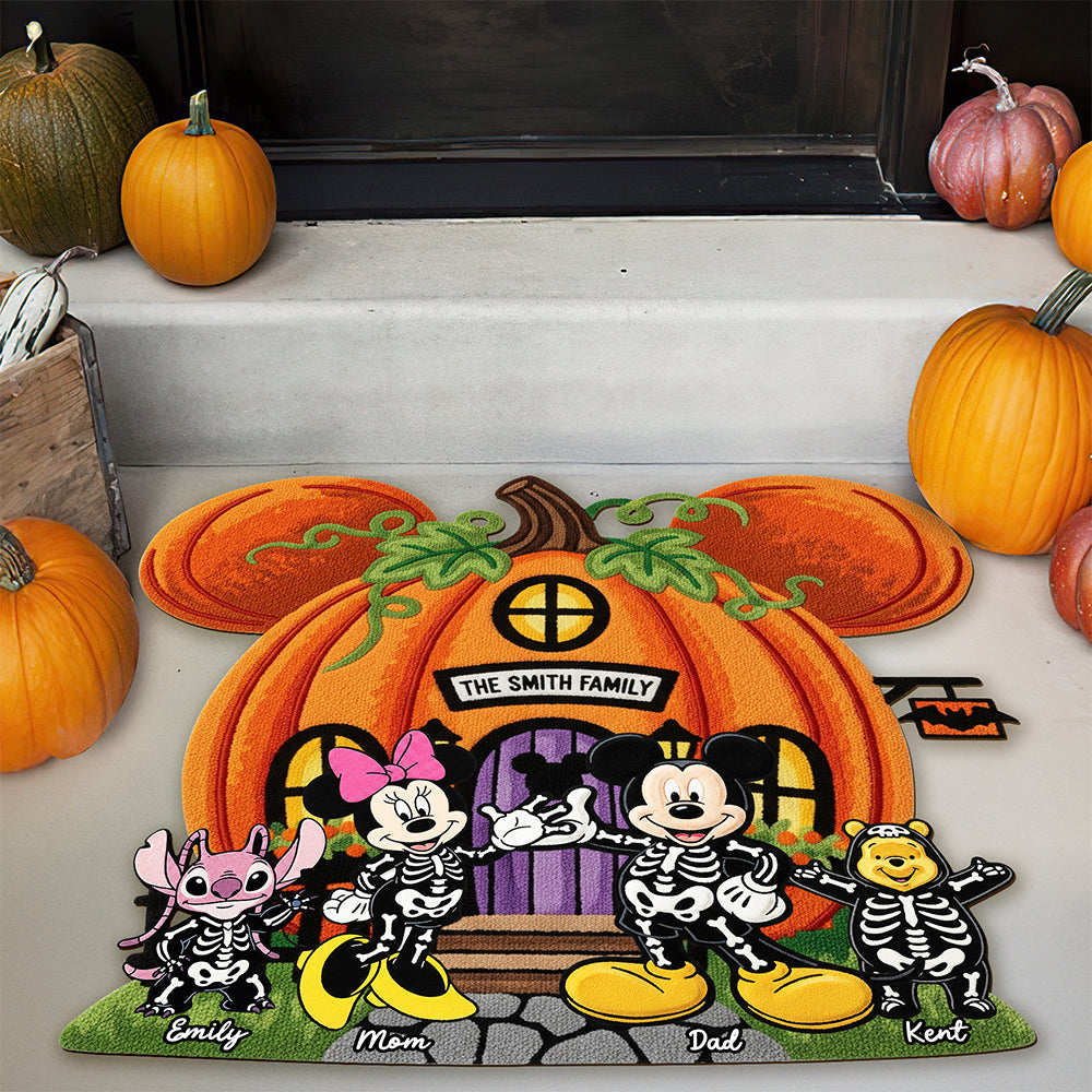 Personalized Pumpkin House Tufted Rug for Family Halloween Decor Tufted Rug GradoCreations