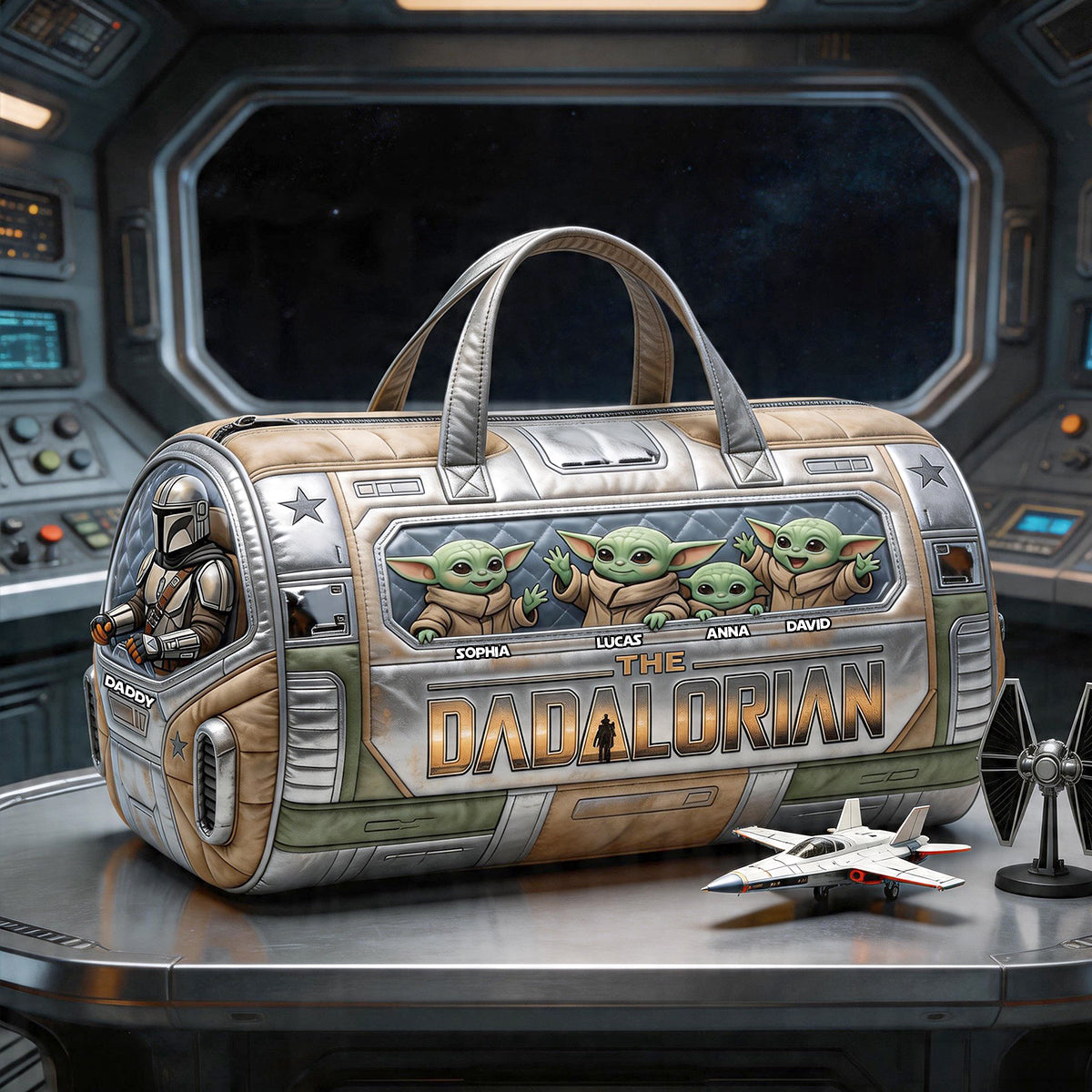 Personalized Galactic Tracker Duffle Bag Gift for Dad Quilted Duffle Bag GradoCreations