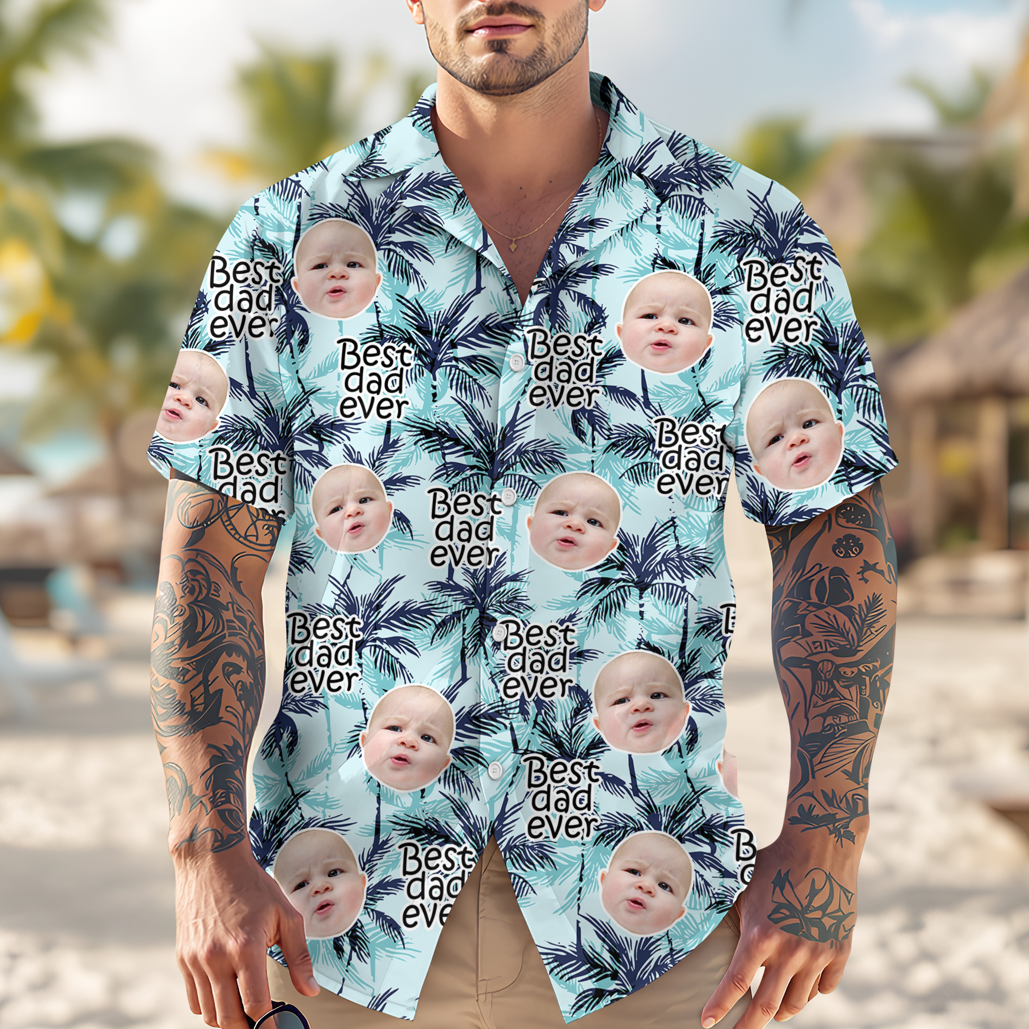 Personalized Hawaiian Shirt Custom Photo Gift for Dad HN590 - AOP Hawai Shirt GradoCreations