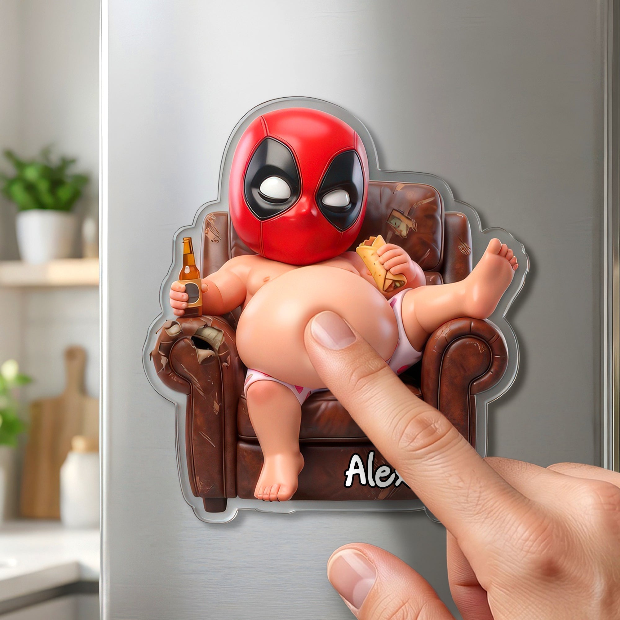 Personalized Squishy Acrylic Magnet with Custom Name - Funny Gift for Friends