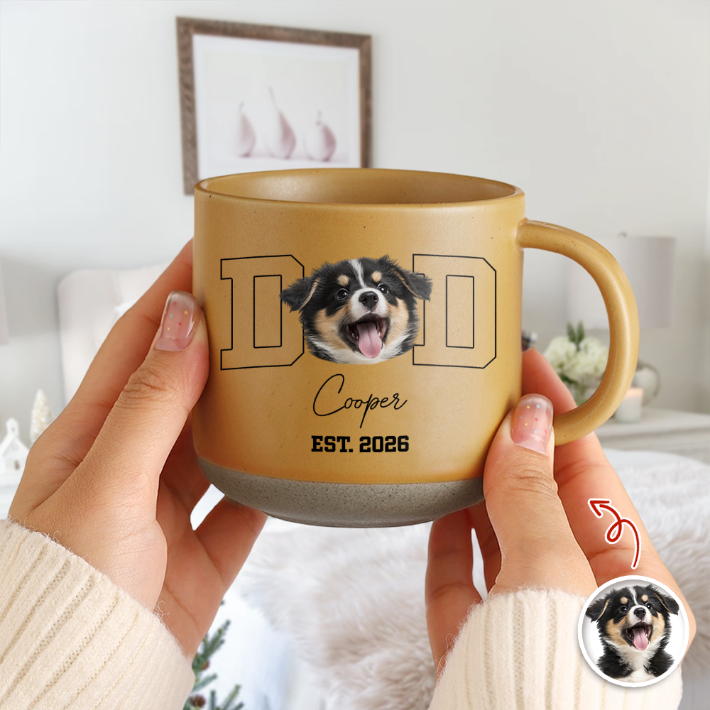 Personalized Pottery Mug Custom Photo Gift for Dog Dad HN590 - Pottery Mug GradoCreations