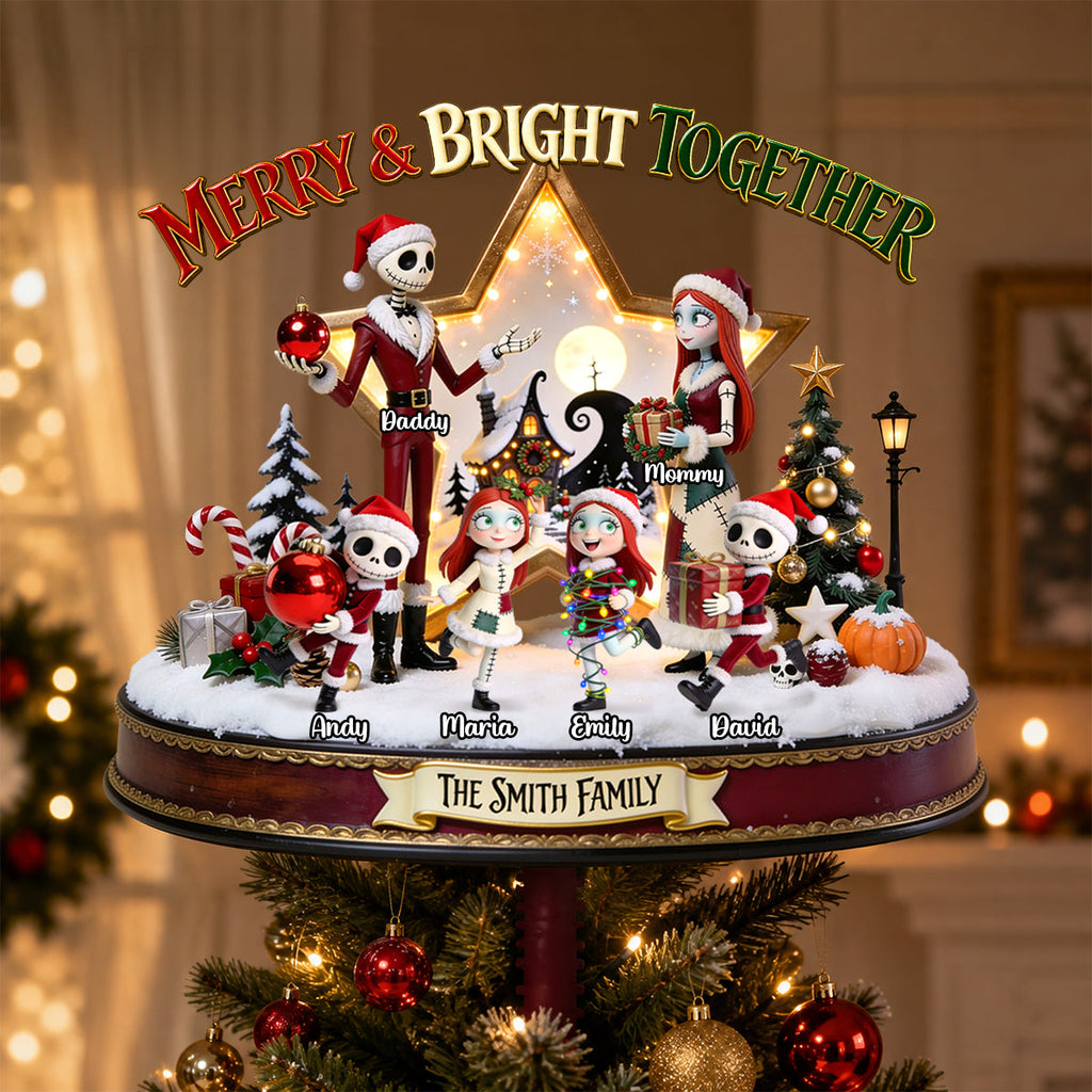 Personalized LED Light Tree Topper with Family Names - Christmas Decor Gift LED Light Tree GradoCreations