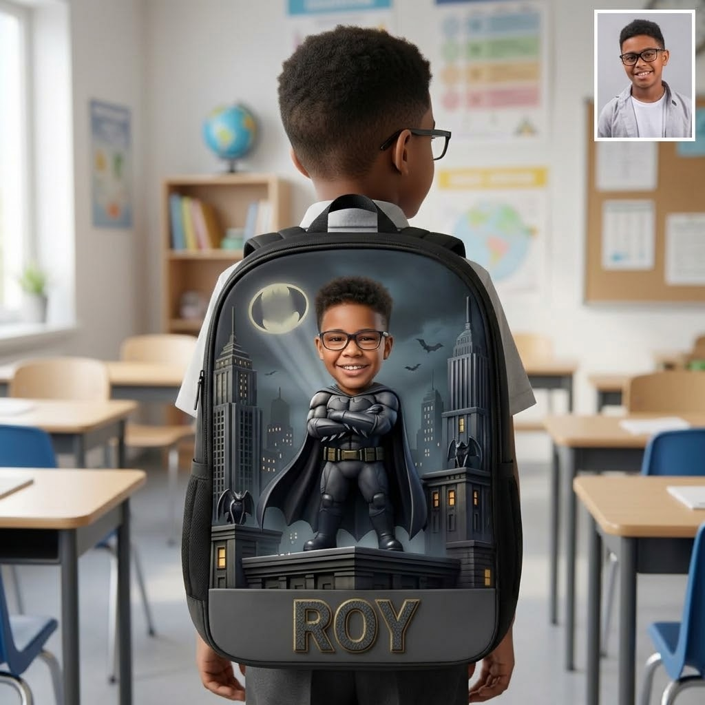 Personalized Super Hero Kids Backpack & Lunch Bag Set - Custom Name School Supplies School Bag+ GradoCreations